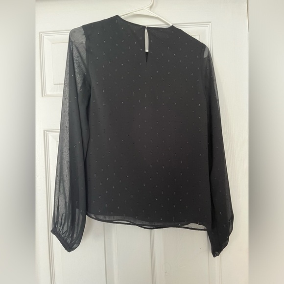 Metallic Dot Gathered Crew Neck Top extra small - Picture 7 of 17